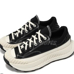 6.5 Converse Black and White High Platform Sneakers